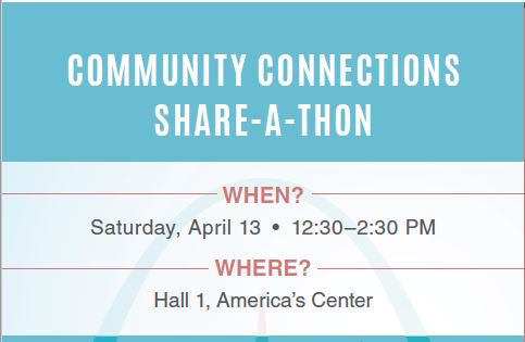 caroyce's tweet photo. #ThingsToDoTuesday #NSTA19 Are  you a sharing kind of person? Then attend one of the share-a-thon events or special programs in St. Louis @NSTA Community connections, Set Your Sights Higher, the Elementary Extravaganza or Meet Me in the Middle promises to provide ideas for you. https://t.co/tq3X4ahZ4V