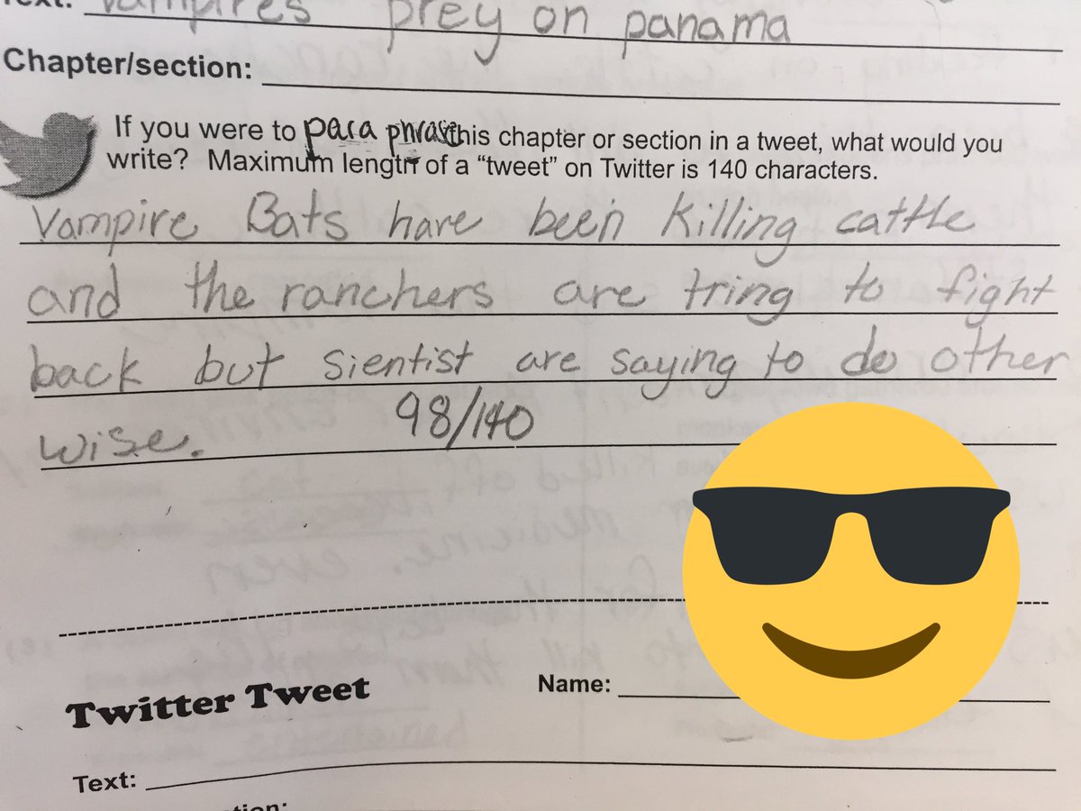 lojoelar's tweet photo. #PanamanianPreyers
Students tweeting their paraphrasing of informational text https://t.co/MJ0eG4LcQ7