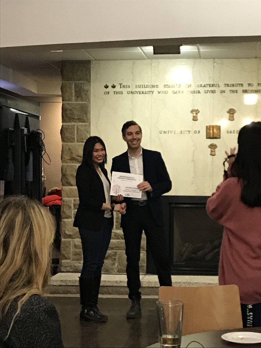 USaskSOC's tweet photo. The Dept of Sociology would like to extend our congratulations to Maria Cruz for her second place finish in the USSU's 2019 Undergraduate Symposium (UPS) Mini Conference, with her SOC 498 project "An Analysis of Dominant Discourses within Law Enforcement".  Way to go Maria! https://t.co/tpPsLMmKjx