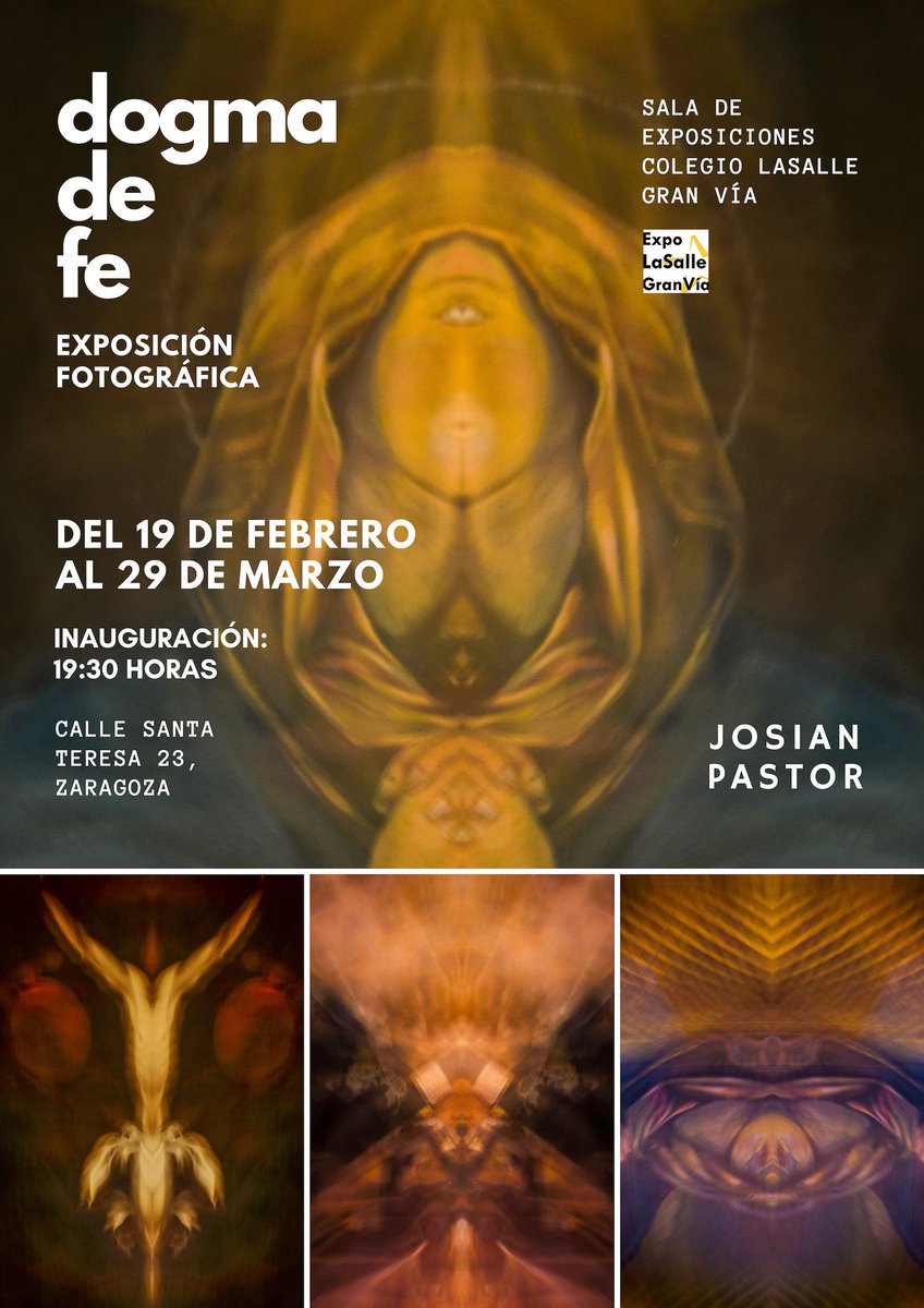 LaSalleGranVia's tweet photo. #SalaExposiciones: El próximo 19 de febrero a las 19:30 inauguramos la exposición "dogma de fe" en la sala @ExpoLSGV. La exposición fotográfica se podrá visitar del 19 de febrero al 29 de marzo. Os esperamos! #somoslasalle https://t.co/hWwyssURlZ