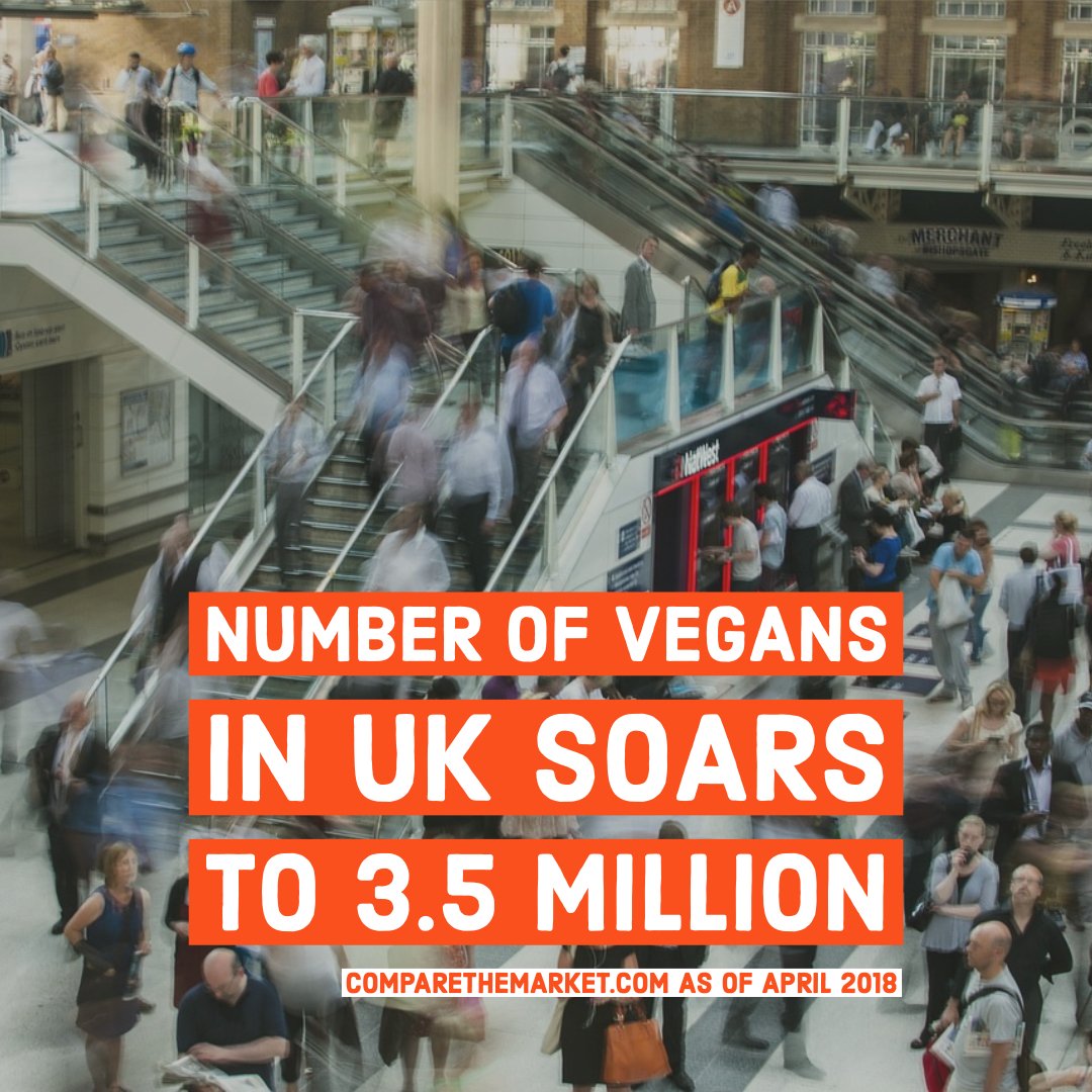 DID YOU KNOW?
According to a survey in April 2018 by comparethemarket.com there has been a significant spike in the number of people going vegan in the UK since 2016, with more than 3.5 million British people now identifying as such. Thats 7% of the UK population. 😜🙌