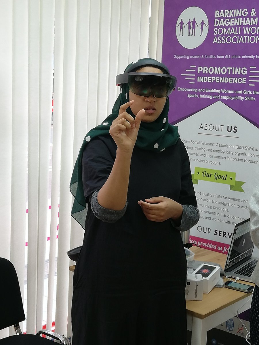 ExcelWomensAssc's tweet image. Fascinating exhibition - oral history recording, photogrammetry, and  mixed reality in the Hololens.  #nomadproject #somaliheritage @mnemoscene_ltd @AbiraHussein @Gobannimo @HannaAli @zahrakeen_