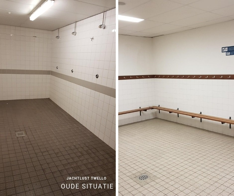 Oplevering kleedkamers Jachtlust Twello
Afgelopen week hebben wij in opdracht van Gemeente Voorst de eerste kleedkamer en doucheruimte opgeleverd.
De aankomende tijd worden de overige 3 ruimten vernieuwd.