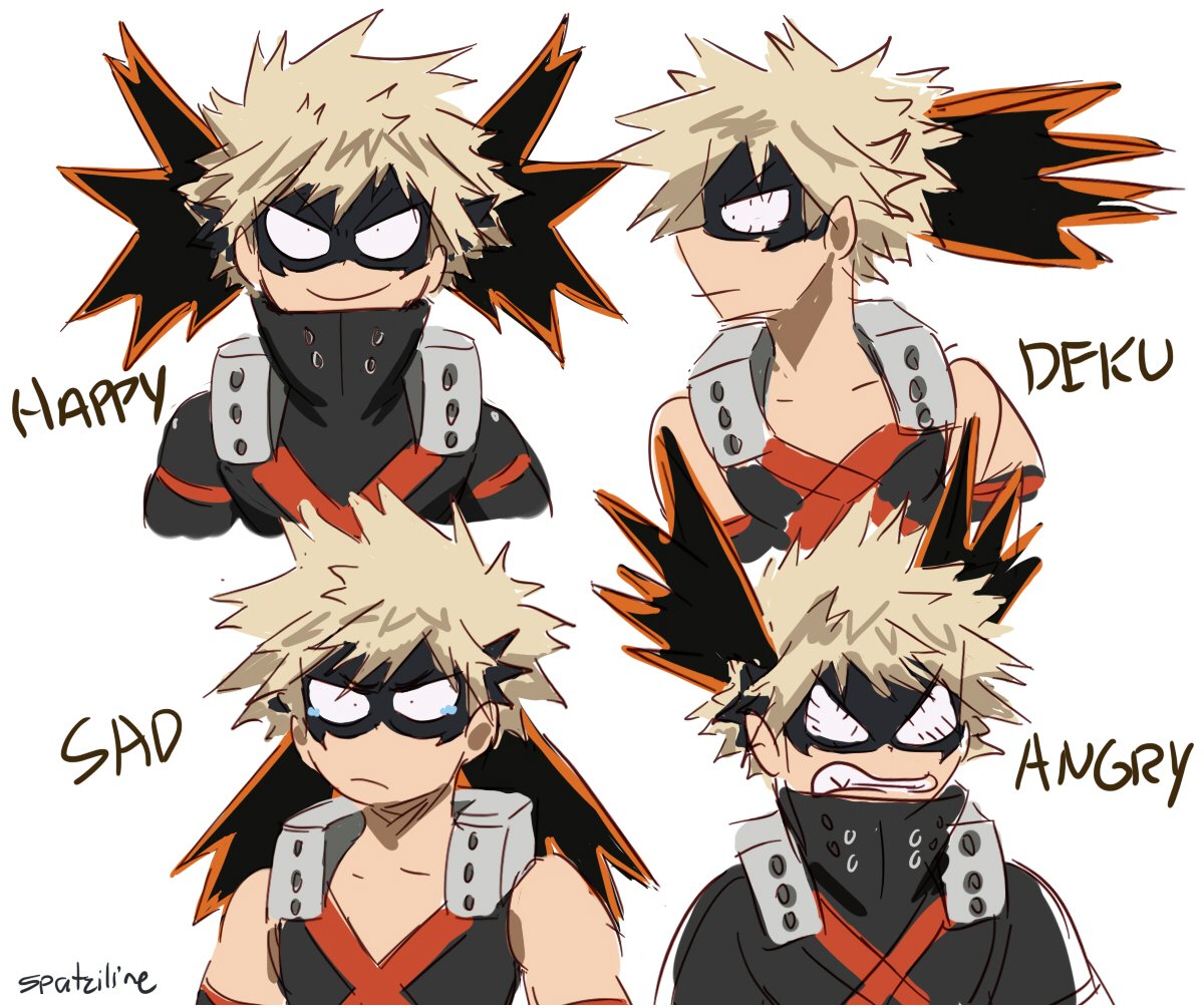 AU where Bakugou's mask moves according to his emotions, making it extremely easy to read him lol #BNHA #BokuNoHeroAcademia 