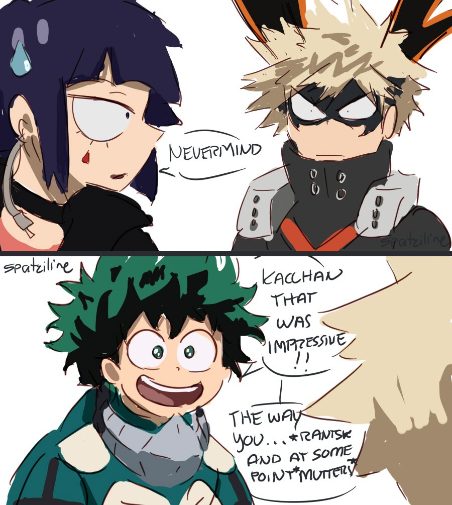 AU where Bakugou's mask moves according to his emotions, making it extremely easy to read him lol #BNHA #BokuNoHeroAcademia 