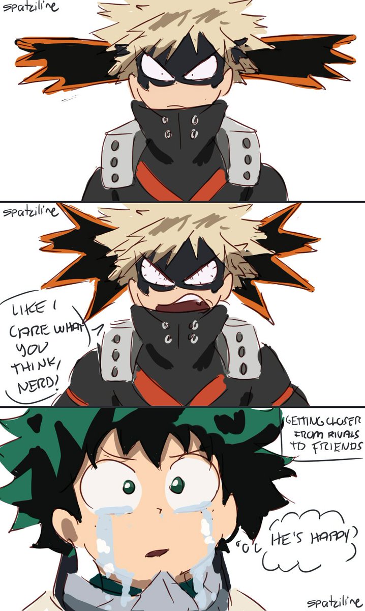 AU where Bakugou's mask moves according to his emotions, making it extremely easy to read him lol #BNHA #BokuNoHeroAcademia 