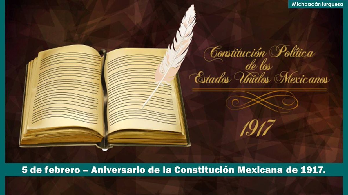 NA_Michoacan's tweet photo. El 5 de febrero es un día de mucha importancia para la historia mexicana, por tratarse que ese día fue cuando se crea la Constitución Política de Los Estados Unidos Mexicanos o Carta Magna. En ella están contenidos todos los derechos y obligaciones de los mexicanos. #DatoDelDía https://t.co/eGPIgbGbna