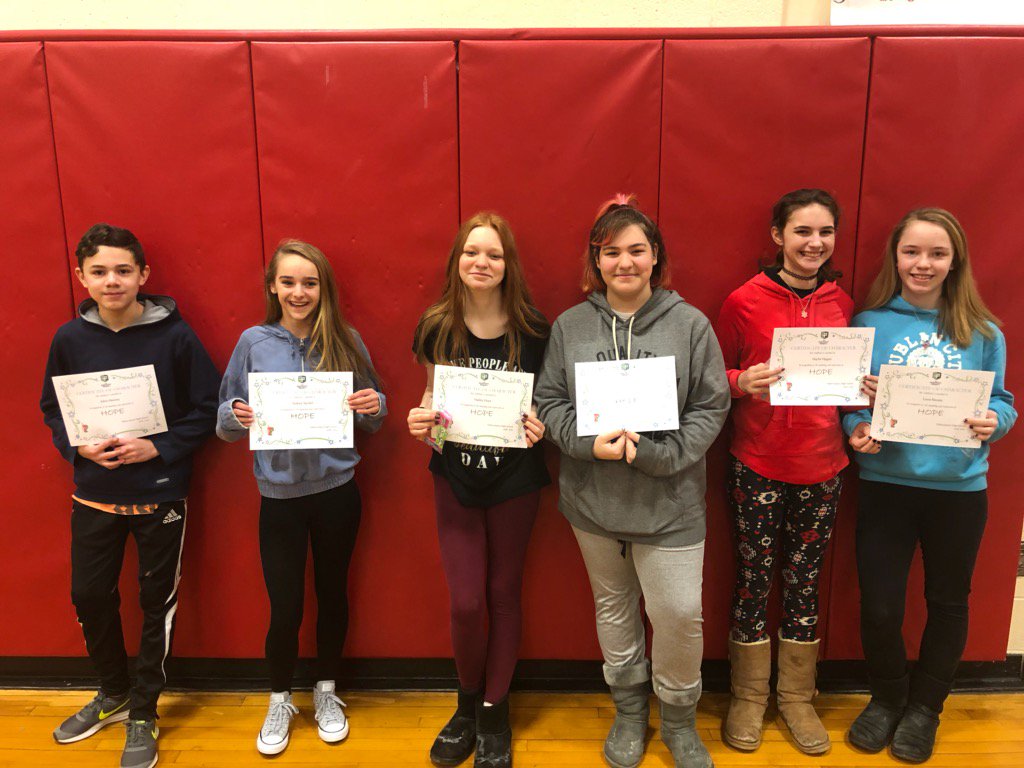 fultonjrraiders's tweet photo. Some pictures from today's @PosProject assembly...These students have been recognized for their #hope and #perseverance!

#fultonraiders https://t.co/raaUsEHOLG