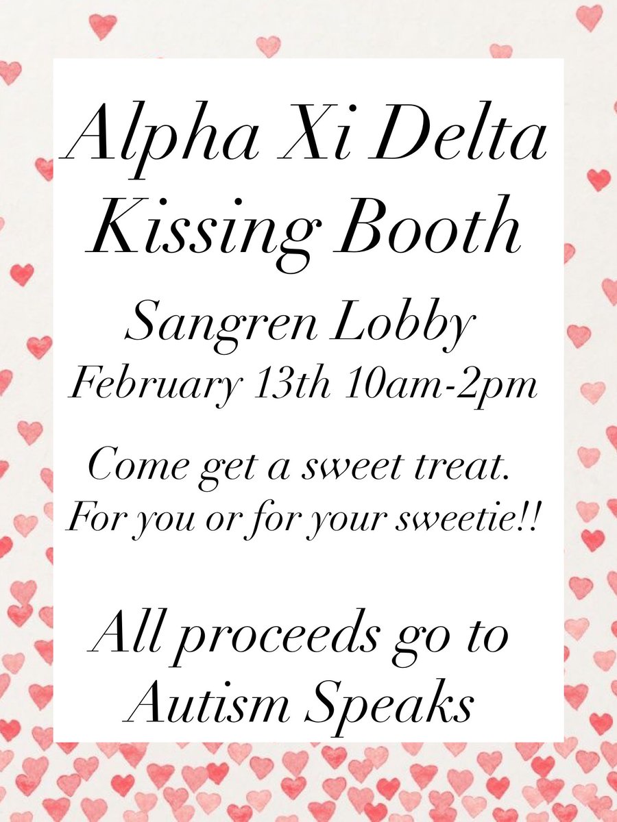 AlphaXiDeltaWMU's tweet photo. We are having our Kissing Booth next Wednesday!!! Make sure to stop by. See you all there💋💜💋 https://t.co/0tqqwYY4AQ
