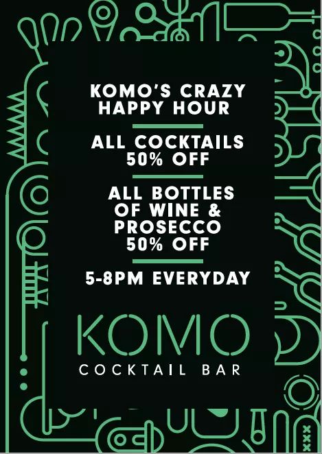 Komoguildford's tweet image. Come join us for our crazy happy hour every night of the week 5 till 8 Tuesday through till Saturday. Sunday &amp;amp; Monday it is all night #komoguildford #gettherefast #takeitslow