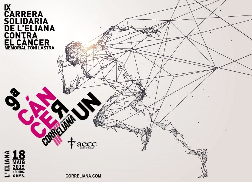 CORRELIANA's tweet photo. Ya tenemos fecha para la 9ª CARRERA SOLIDARIA DE L'ELIANA CONTRA EL CÁNCER 6K-MEMORIAL TONI LASTRA #CorrEliana: Sábado 18 de mayo de 2019 a las 19 horas.
Pronto abrimos inscripciones.
Te esperamos, no?
EL CÀNCER COSA DE TOTS!!! https://t.co/4OIgXOoQbZ
