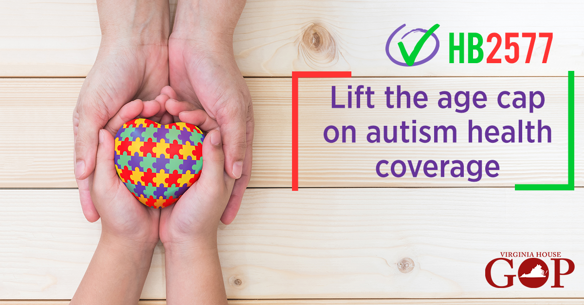 kirkcoxforva's tweet photo. Today the House passed legislation removing the age cap on autism related health insurance. Autism is the only condition with this type of cap, and as we know, it doesn't go away at age 10. This legislation will positively impact Virginians most in need. https://t.co/GVsddvQ0WK