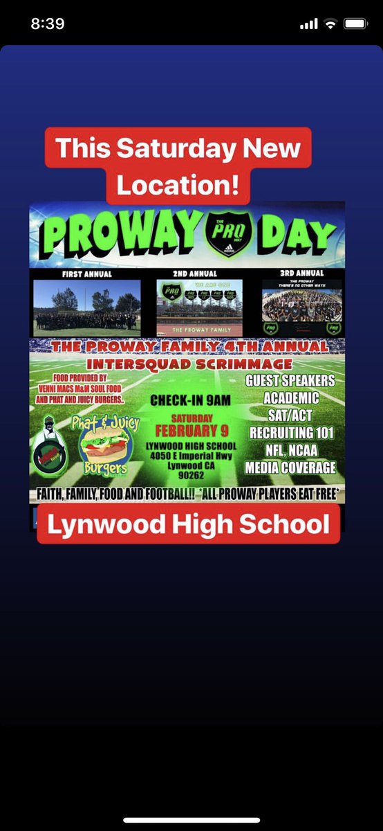 PlaymakerWay's tweet photo. 🚨New location alert 🚨 ProWay 4th annual inter squad scrimmage going up In the city of Lynwood !! DM coach On IG if you need a ride ! #RoundTheTroopsUp  #SpreadTheWord     #ProWayPlayMakers https://t.co/8gStG5COCV