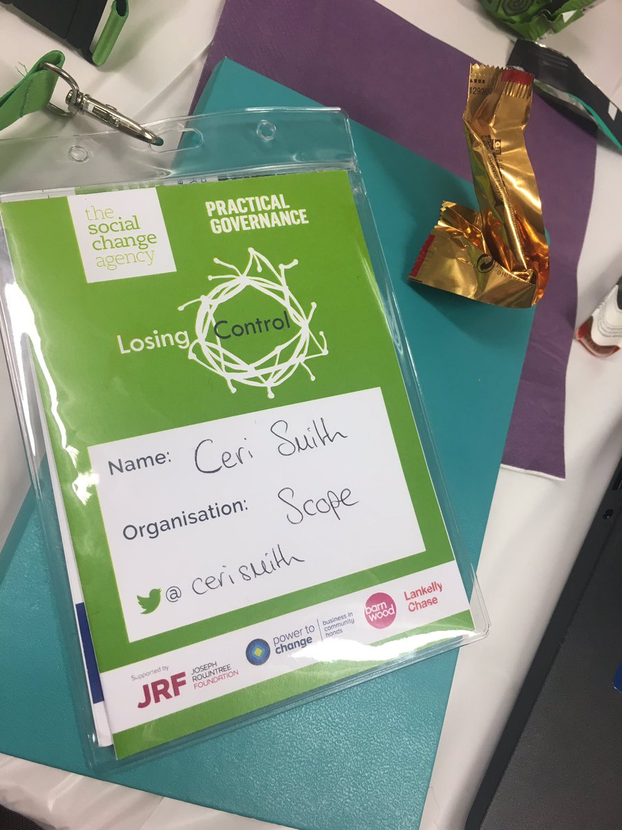 Day 1 of Losing Control has been awesome - I’ve eaten ALL the sweets and met some fab people. Anyone who’s here tomorrow: join me and @ThatMiriam at 11.15am to hear about Scope’s transition to social change and our Scope for Change programme! #LosingControl