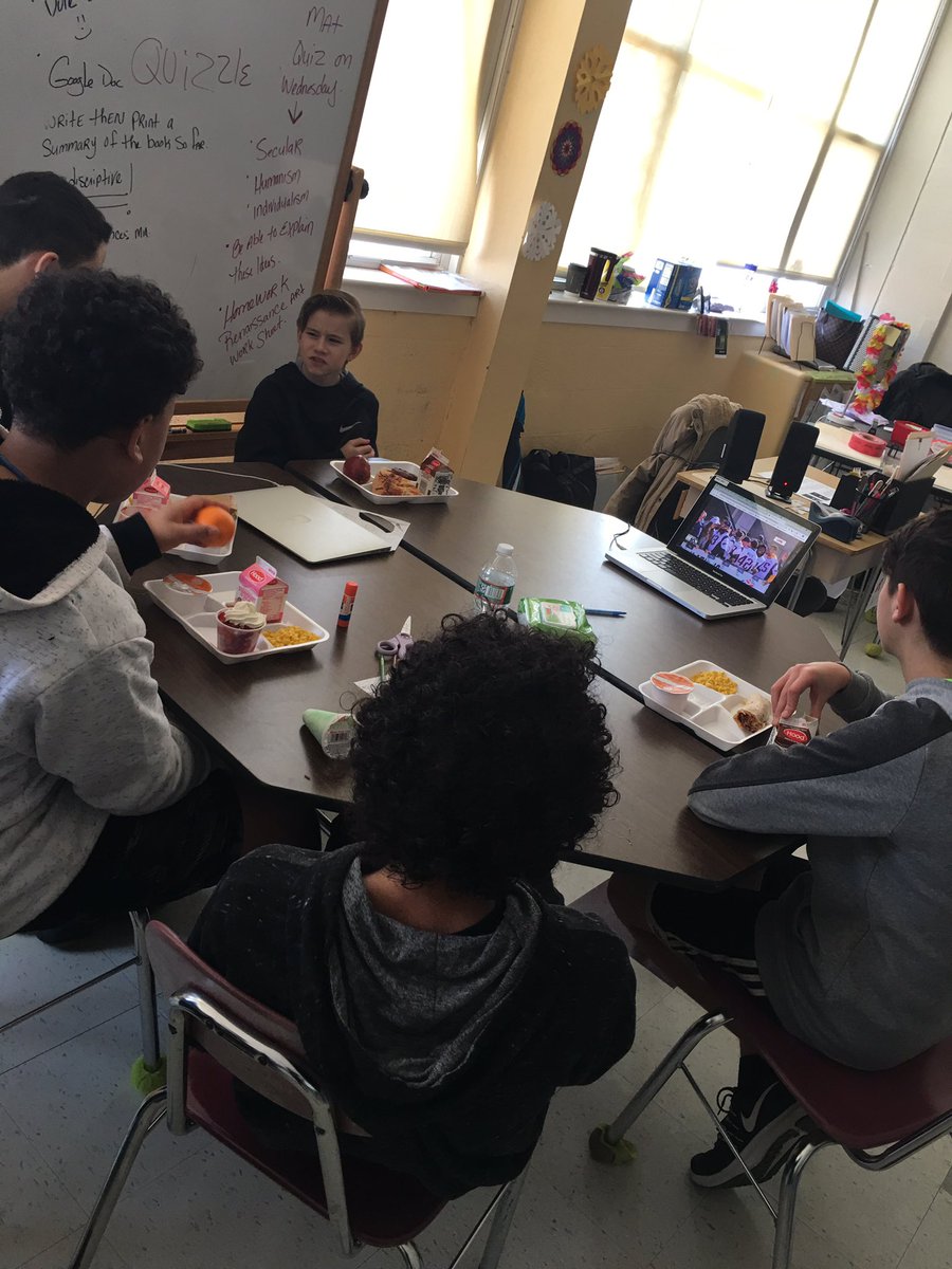 Who needs to go to the parade when you can watch it during your lunch with your friends? #HurleyMiddle <a href="/HurleyMiddle/">Dr. Kevin Hurley MS</a>