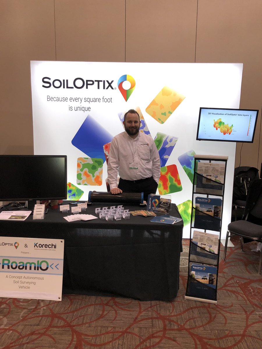SoilOptix's tweet image. We’re so excited to be here today representing #SoilOptix at #PAG2019 with a #SoilOptix Super Booth! Come see service providers  @StephenGRedmon1 @TheSandFarmer @HDCAgronomy &amp;amp; special guest @KorechiInnov all at booths 3,4,5 &amp;amp; 14 to learn about #SoilMapping #OntAg