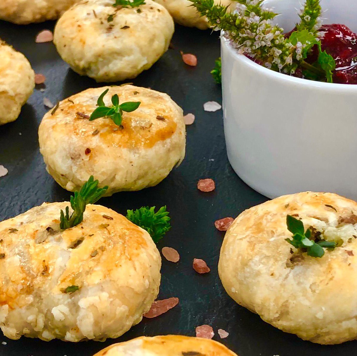 ImpactCatering's tweet photo. Homemade Savoury Eccles Cakes...made in Eccles! #canapés #eventcatering #local https://t.co/ABCXur0rCN