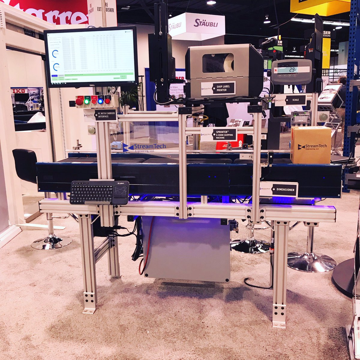 StreamTechEng's tweet image. Still manually weighing and dimensioning? The Sprinter is live at the ATX Show this week. Come by booth 4328 to see how we can help make automation attainable for your company.