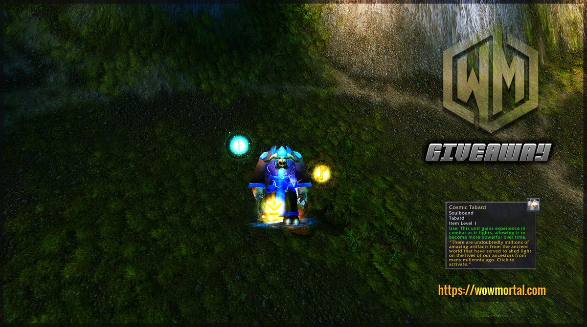WoWMortalServer's tweet photo. 🔥HOT WoWMortal Giveaway 🔥 "Cosmic Tabard"

 👉 RT
 👉 Follow us! @WoWMortalServer 
 👉 Join Our Discord Server https://t.co/Yvrq3M67lH 
 👉 Tag 1-2 friends! 

🎉Winners will be announced on 15th February 2019 🎉
#wow #worldofwarcraft #giveaway #wowcataclysm #game #MMORPG https://t.co/SOr6Fldvgr