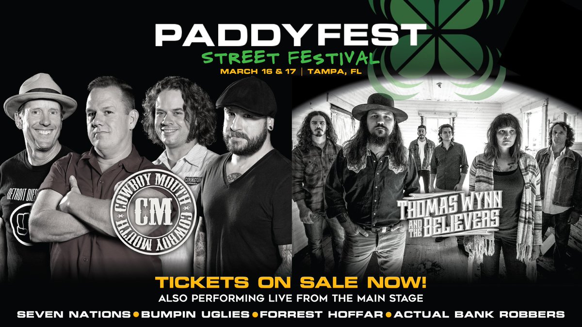 🍀🍻Irish 31's 8th Annual Paddyfest Street Festival is almost here, and we are PUMPED to announce performances by <a href="/CowboyMouth/">Cowboy Mouth</a>, <a href="/thomaswynn/">ThomasWynn</a>, <a href="/sevennations/">Seven Nations</a>, <a href="/BumpinUglies/">Bumpin Uglies</a> <a href="/ForrestHoffar/">Forrest Hoffar</a>, @ActualBankRobbers and more!  Save big and snag your tickets early: 
 paddyfest.org