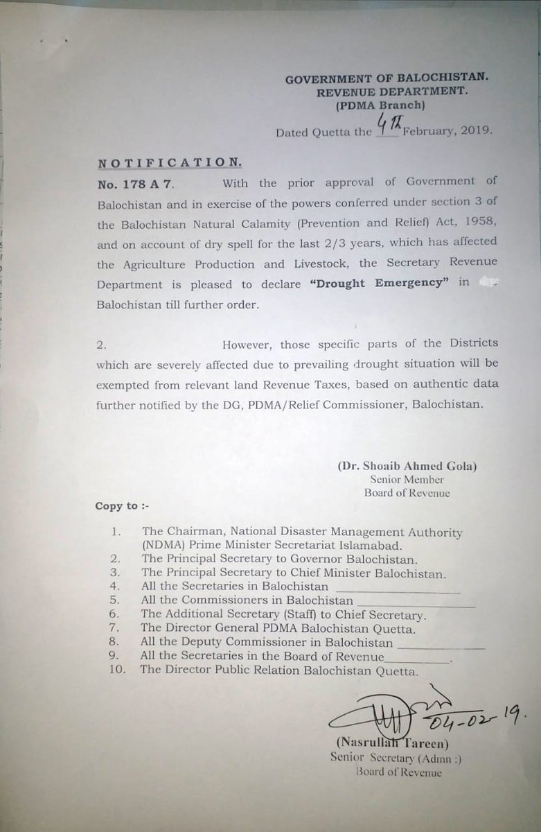 GCCPDMABal's tweet photo. Drought emergency has been declared by Govt of Balochistan
PDMA Balochistan will lead the cluster.
all UN agencies/INGOs/NGOs are requested to intervene @UNICEF_Pakistan @WFPPakistan @UNFPAPakistan @unwomen_pak @UNDP_Pakistan @MeerLangau @jam_kamal @IslamicReliefUK @ndmapk https://t.co/xmbxZWJabi