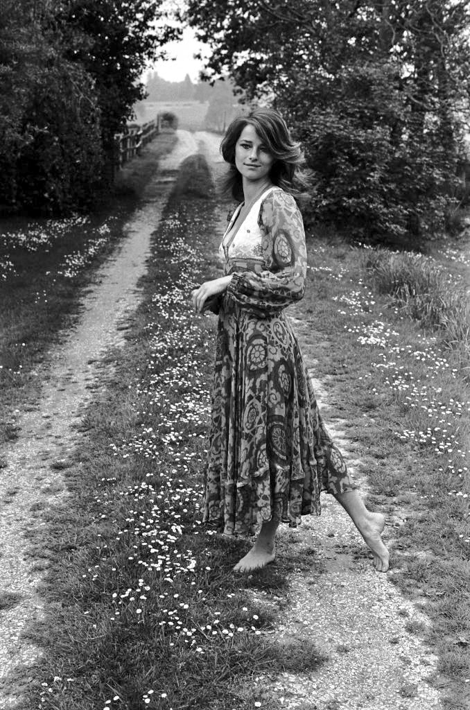 Happy 73rd birthday Charlotte Rampling! Here wearing Thea Porter and Ossie Clark in the early Seventies. 