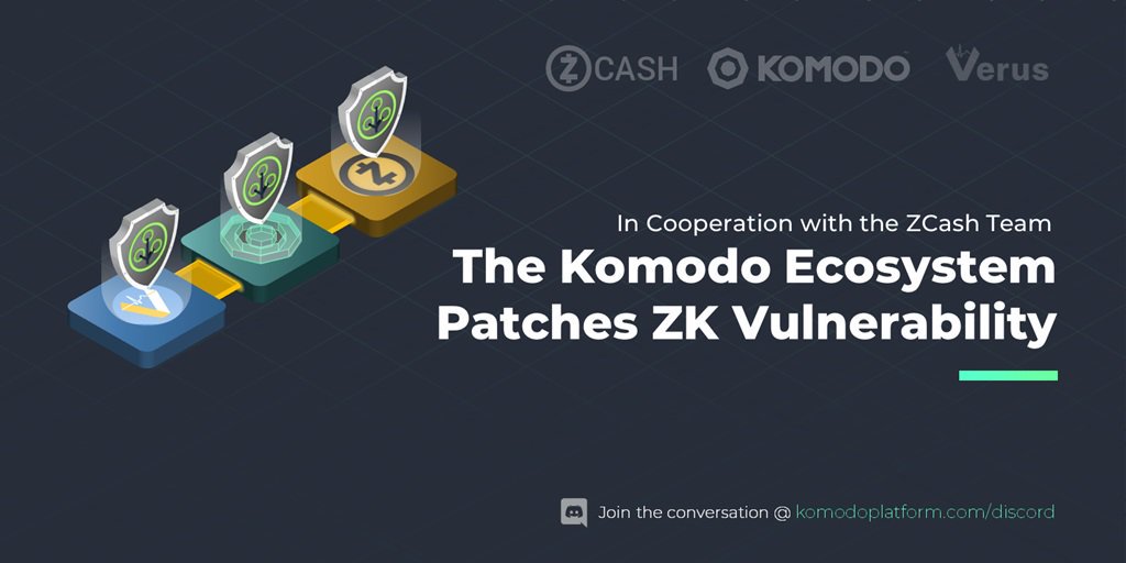 GleecCity's tweet photo. In cooperation with the @zcashco Security Team, the Komodo Development Team was able to eliminate a critical vulnerability that had been identified in the #Zcash code base. https://t.co/yv80Bwf4s2 #blockchain #fintech #crypto #disclosure https://t.co/GBSU9LfI5D