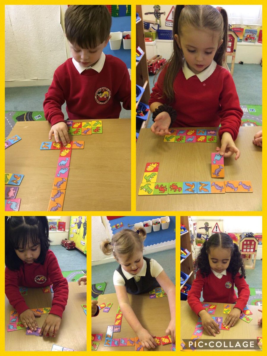 MoorlandNursery's tweet image. Can you make a match? We played dinosaur dominoes today, taking turns and matching the dinosaur pictures. Some of us even knew the names of the dinosaurs! 🦖🦕🦖 #dominoes #matchinggame #dinosaurs