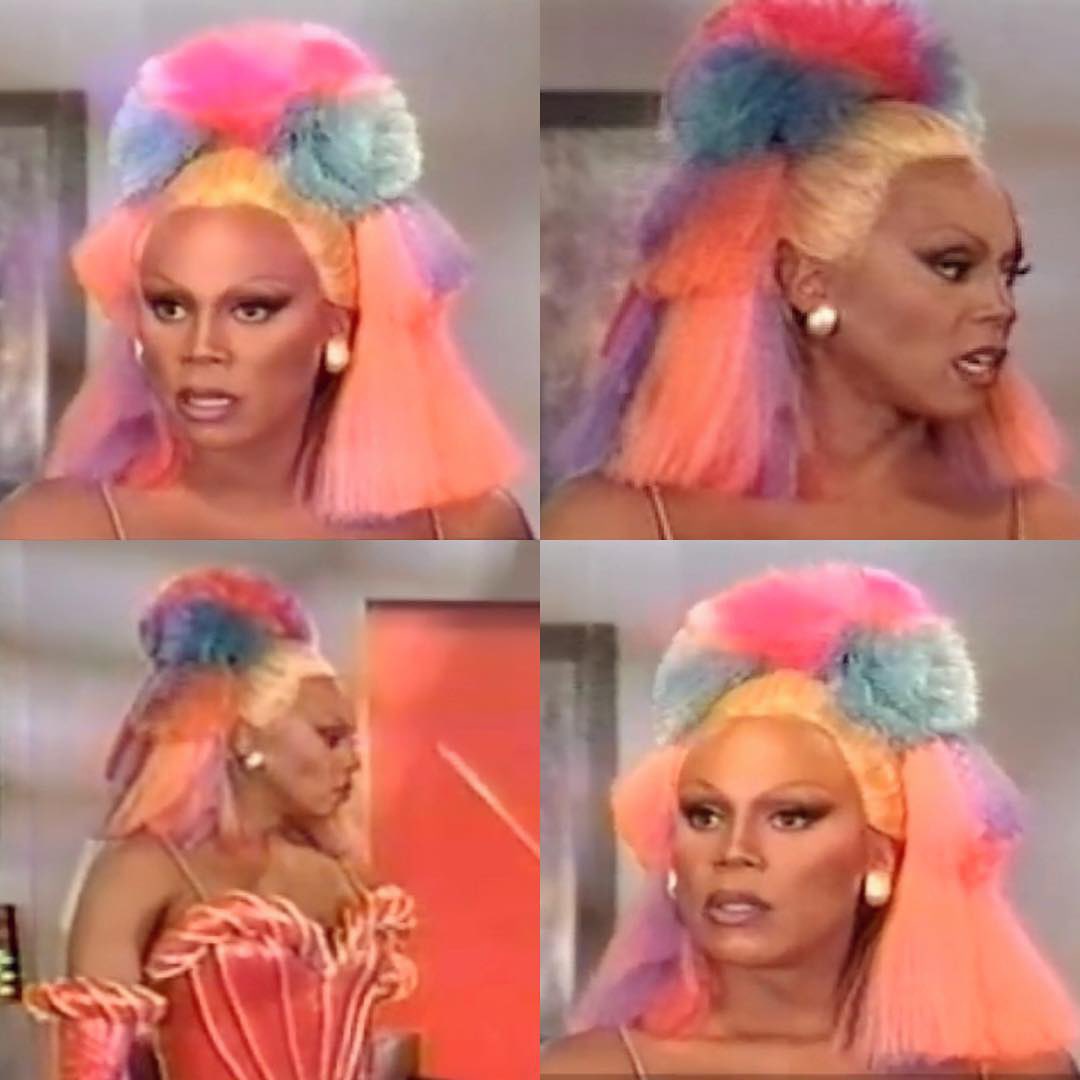 90’s Rupaul inspired wig from ‘The Rupaul Show’ on <a href="/VH1/">VH1</a>  #rupaul #dragrace #DragRaceUK #rupaulsdragraceallstars4 #transformationtuesday #hairart #londonhair #bighair #cosplay #dragqueen
