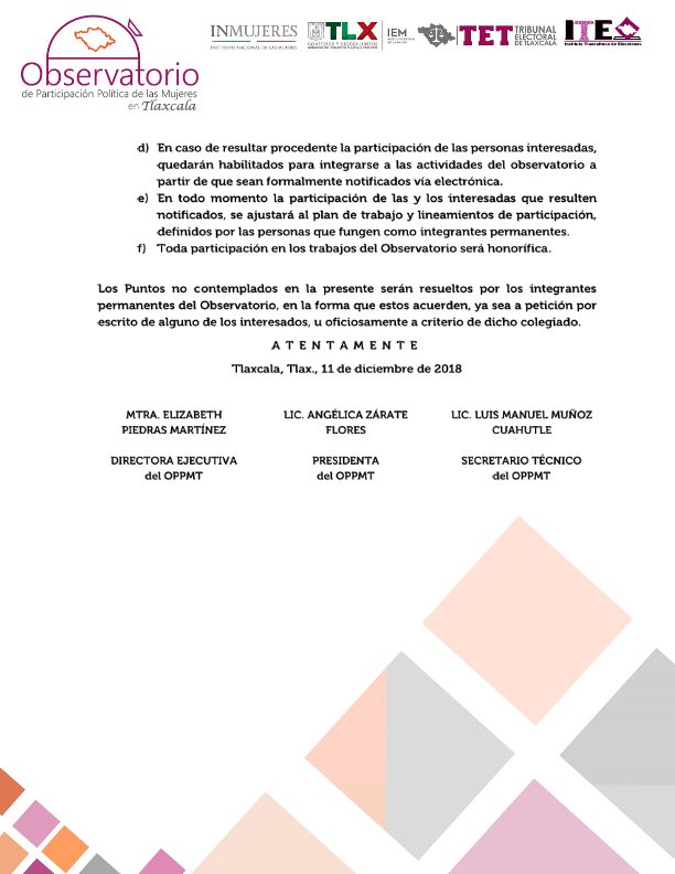 ITETLAX's tweet photo. Participa en el Observatorio de Participación Política de la Mujer. #ITEInforma https://t.co/D7HMS0UMqj