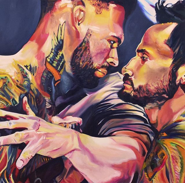 Artwork from the talented Morgan Underwood! @morganunderwoodart 
TItle: “Offense”, Medium: Oil on Canvas, Size: 44" x 44"
See more at bit.ly/2Goyby9 bit.ly/2SpWmmr