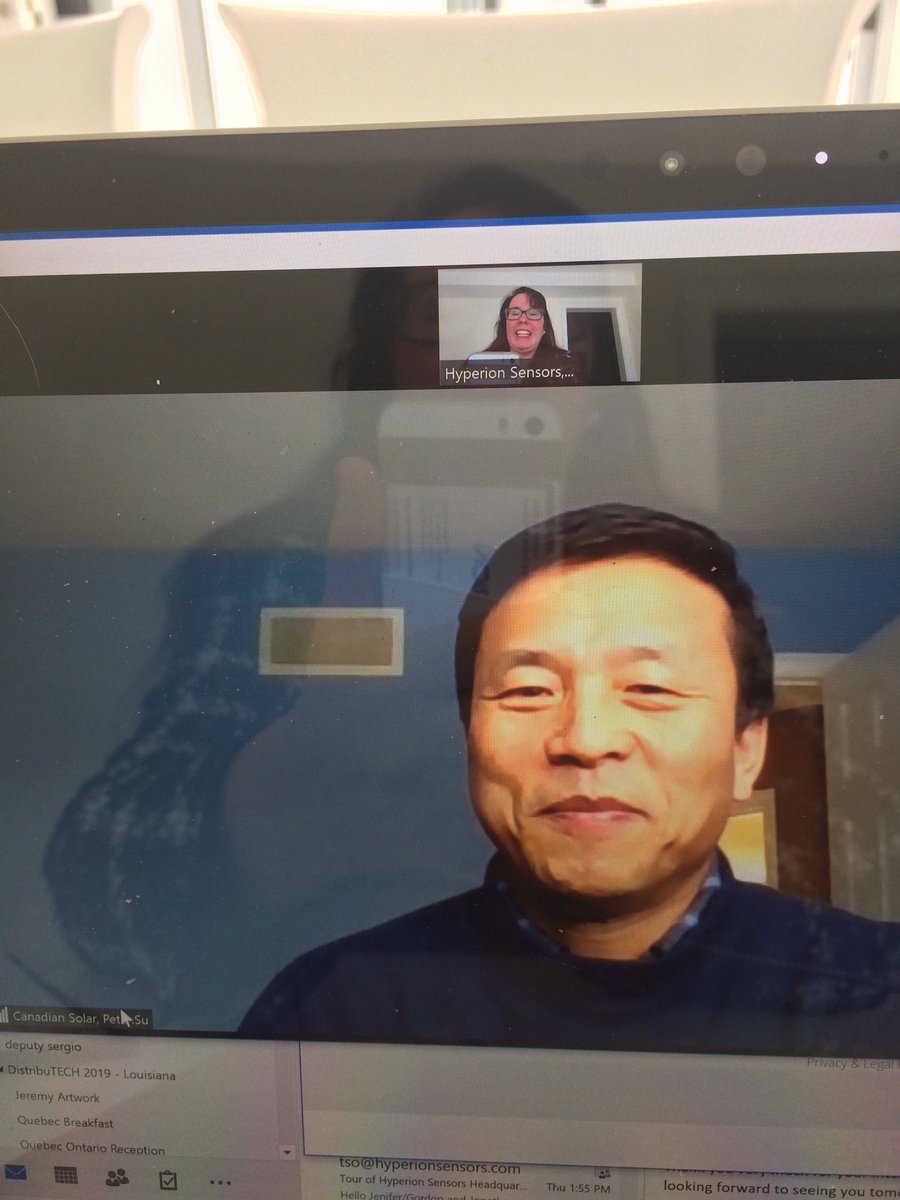 LorenaM5's tweet photo. @Kevin_ODonovan it happened again! Peter Su from Canadian Solar & I met VIRTUALLY on @MaRSDD Power Forward Match last week & had the chance to meet in person at #DTECH2018 along with @TradeON @OpusOneSolns @rdizy @DistribuTECH @HyperionSensors https://t.co/sWRcRGuGzb