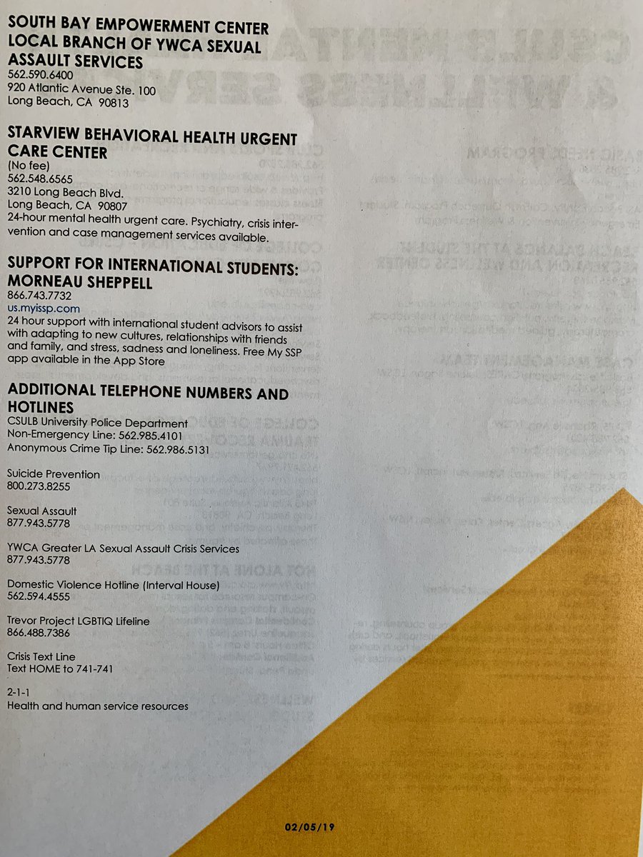 AndyFeeUCSD's tweet photo. Mental Health Information and services available at @CSULB. Our campus is here for those in need! #OneBeach #CSULB #NotAloneAtTheBeach https://t.co/axe9TMrp3b