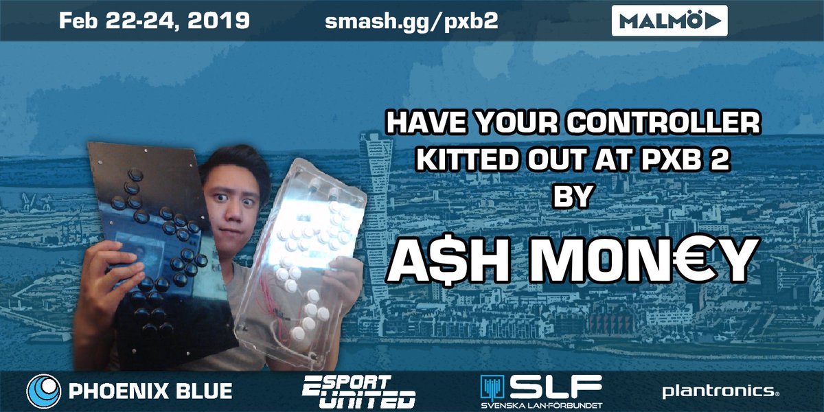 PXBSmash's tweet image. The Swedish controller god @ASH_SSBM will be running a booth at Phoenix Blue 2! Swing by and give your controller the makeover it deserves.

Venue fee increases after this Sunday, sign up now: smash.gg/pxb2