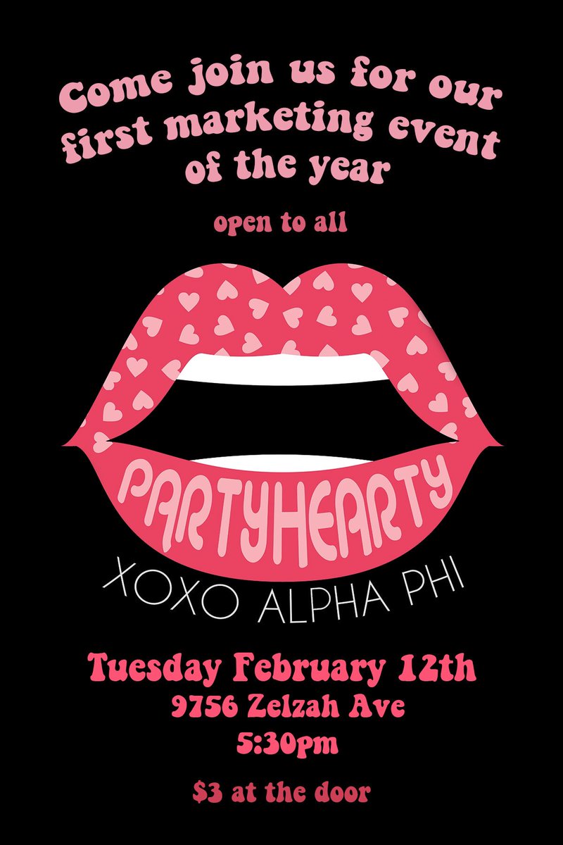 Come join us at party hearty on February 12th!