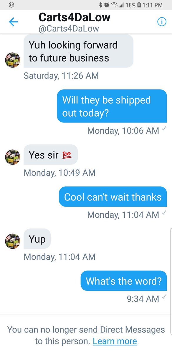 topdogdanks's tweet photo. @Carts4DaLow You are a scammer https://t.co/CrdwqwHhuZ