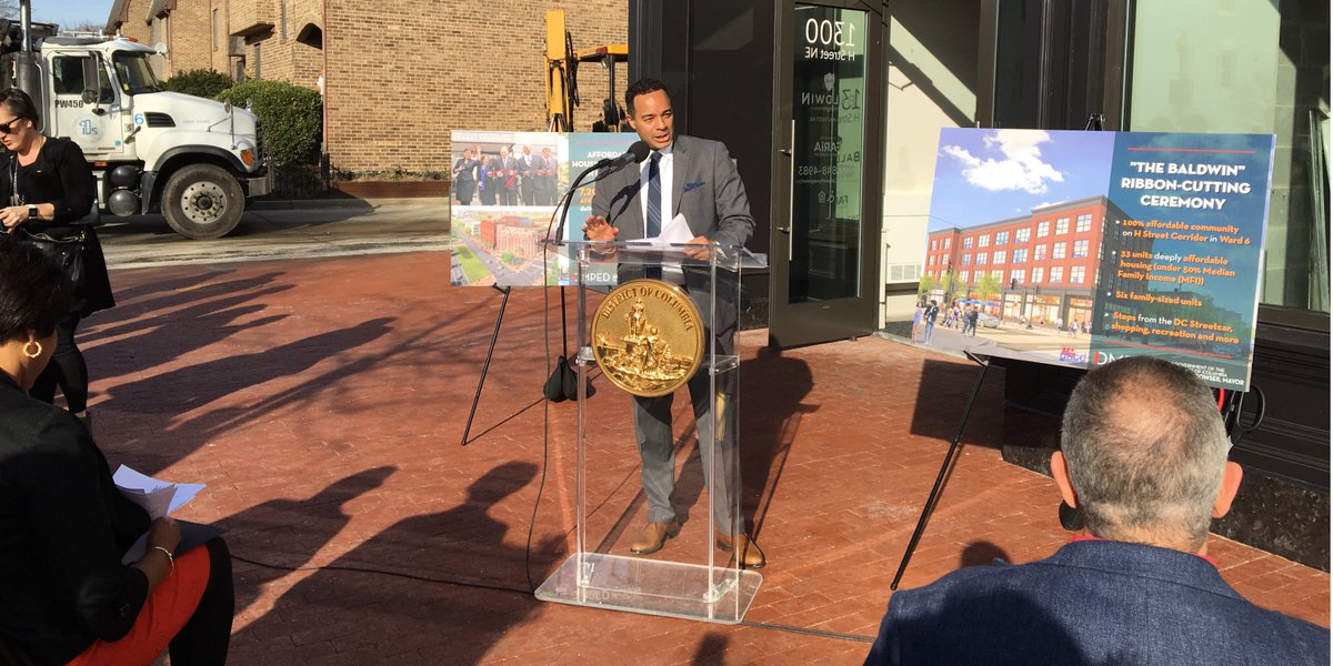It makes sense to celebrate #affordablehousing on the best, warmest day in February. Welcome to the Baldwin, which is 100% affordable says <a href="/kenner_brian/">Brian Kenner</a>, with <a href="/MayorBowser/">Mayor Muriel Bowser</a> and <a href="/maryrandolph/">Randolph Mary</a>
