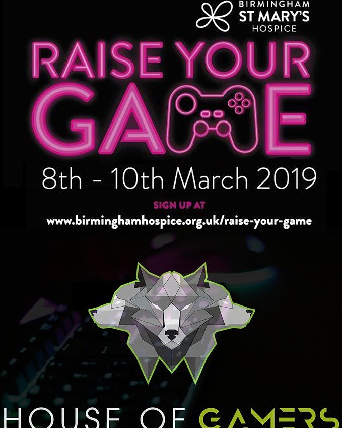 I have the pleasure to announce that I will be appearing at the <a href="/HoGBirmingham/">House Of Gamers</a> charity event for <a href="/brumshospice/">Birmingham Hospice</a> from the 8th - 10th! Please RT and spread this around The more people know, the more we can do! 
#Charity #birmingham #fundraising #gaming #RT #support #twitch #stmarys