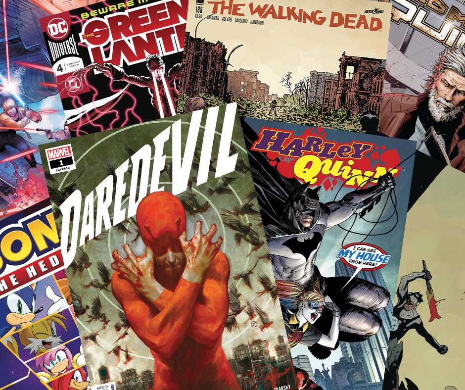 New Comics for February 6th at The Great Escape:
Daredevil #1, Green Lantern #4, Harley Quinn #58, Star Wars #61, The Walking Dead #188... and more!
As always, sign up for a FREE comic holds and get all your books pulled for you, every week, and 25% off your pulled books!