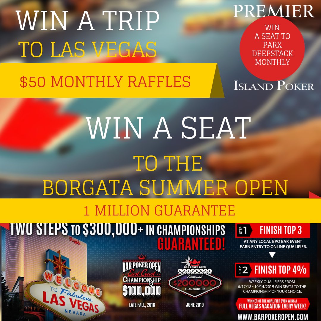 Play Premier Island Poker and get a chance at these AMAZING prizes! Earn points! You can be part of #pipfamily &amp; #havefunwinbig  Share this post &amp; Play (attendance required) enter to win the  $50 dollar raffle this month Receive 5 raffles when you share this post on social media