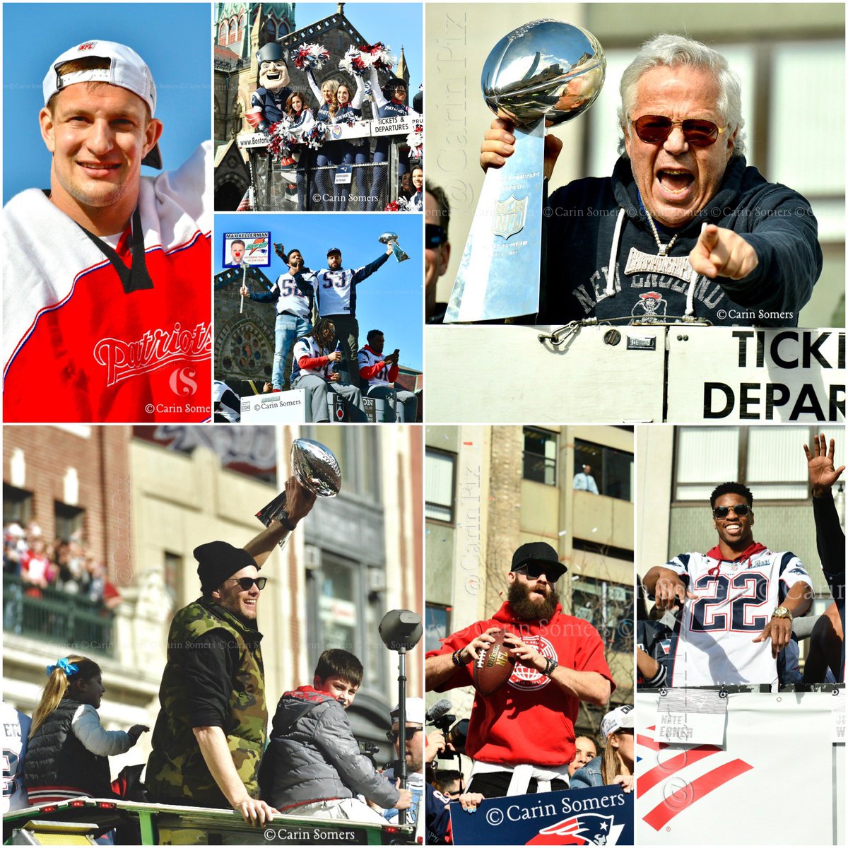 CarinPIX's tweet photo. What an amazing day! #Congratulations #teameffort  #SuperBowlChamps #SuperBowl #RobertKraft #GoPats #boston #visitma #carinpix #team #EverythingWeGot #duckboatparade #DuckBoat #victory #SuperBowlLlll #CopleySquare @tb12sports @edelman11 @robgronkowski #patriots @bostonducktours https://t.co/qZSRGih70o