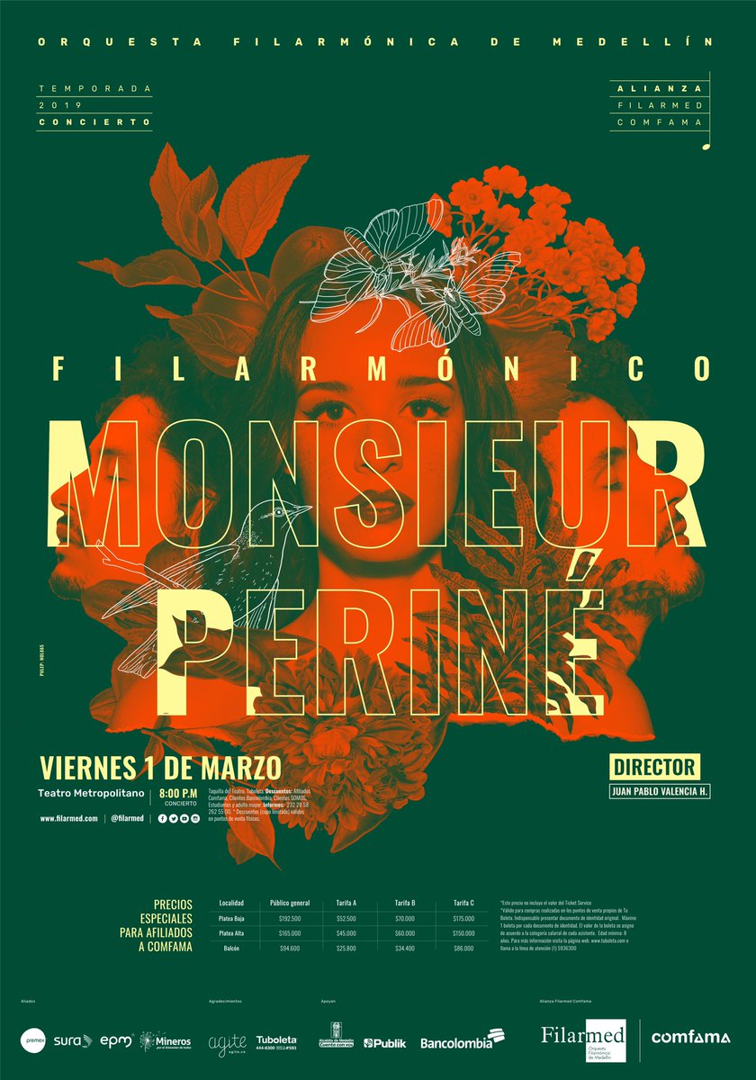 monsieurperine's tweet photo. Será una gran noche junto a @Filarmed en el @TMETROPOLITANO de Medellín el próximo viernes 1ro. de marzo 🎻 #MonsieurPerinéFilarmónico 😱 https://t.co/f0cP4Rsw9S