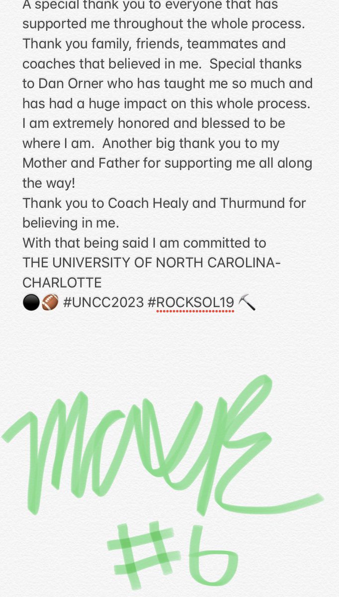 maxblitstein's tweet photo. Excited to announce I have committed to the University of North Carolina at Charlotte @CharlotteFTBL @Coach_heals @maxwellthurmond @DanOrnerKicking ⚫️⛏ #UNCC2023 https://t.co/dip9J4GvoN