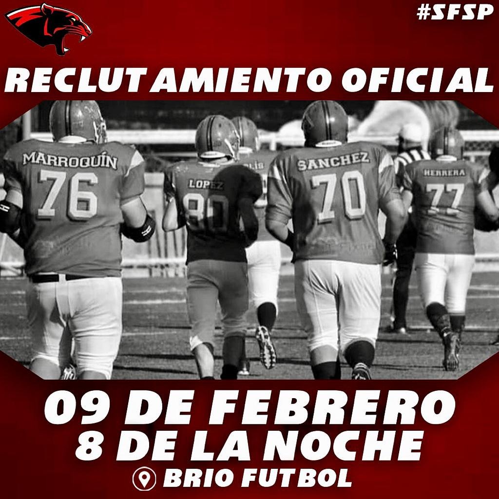Panteras_fcg's tweet photo. Damos inicio a los reclutamientos y desde ya una fuerte bienvenida a los nuevos Panteras.

¿Qué debo llevar? Tacos, ropa deportiva e hidratación 🏈💪🏼

#SFSP https://t.co/1kFeZQ42Ab