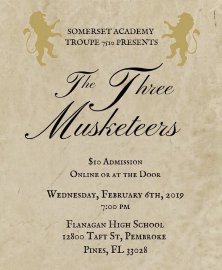 SomersetArts's tweet photo. Come out tomorrow and support our Theatre Program! Tickets are sold at the door for $10! Hope to see you there. https://t.co/yTKPCtdc9K
