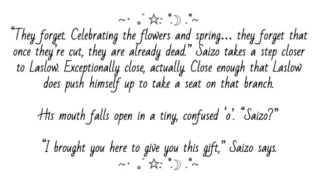 I'm FINALLY posting my fic that I wrote for <a href="/inigozine/">A Man For Flowers</a> last year. It's Laslow/Saizo and I had the wonderful honor of working with <a href="/starmoths/">☆Moths</a>, who illustrated it in the zine. Read it here: archiveofourown.org/works/17673242