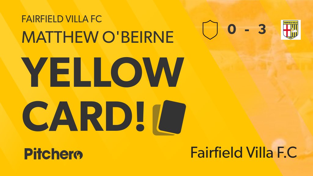 FairfieldVilla's tweet image. 88&apos;: Matthew O&apos;Beirne is yellow carded for Fairfield Villa FC
#PERFAI #Pitchero
pitchero.com/clubs/fairfiel…