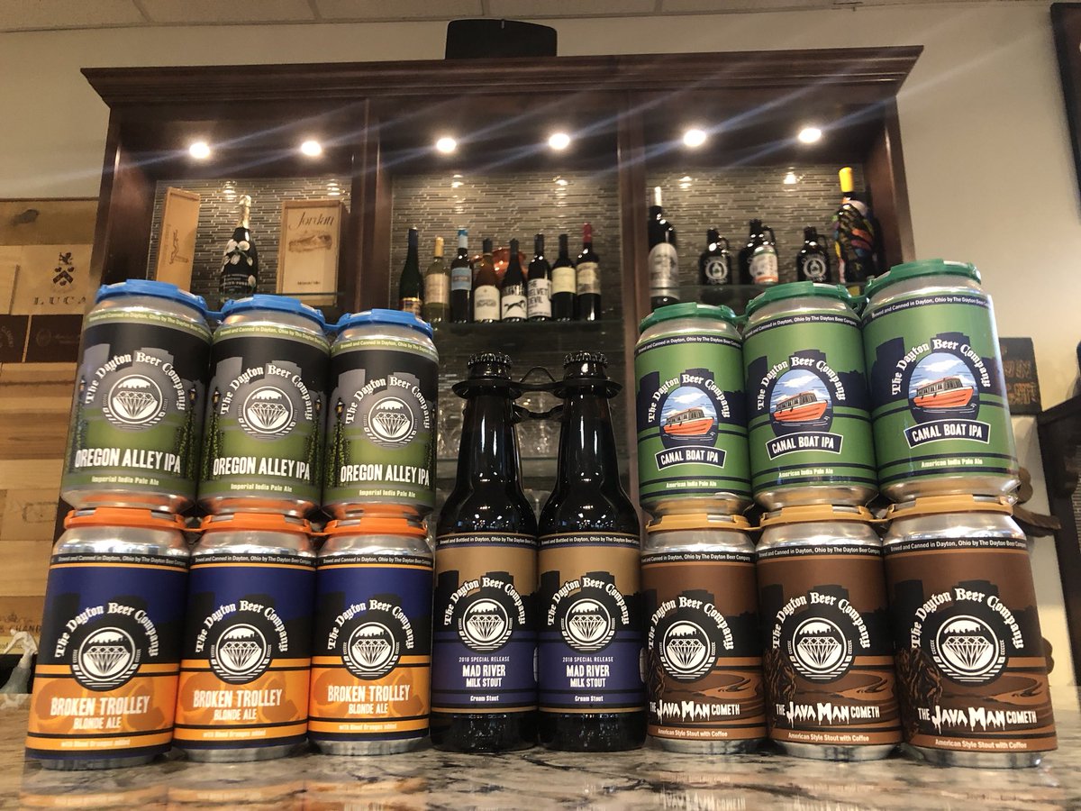 obryanswines's tweet photo. Back in stock @ #OBryans โ @thedaytonbeerco Broken Trolley Blonde, Oregon Alley IPA, Canal Boat IPA, The Java Man Cometh Coffee Stout & Mad River Milk Stout ๐ป #ThinkDaytonDrinkDayton https://t.co/q5hj7fhRY2