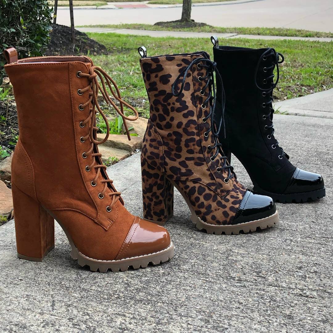 myshoebazar's tweet photo. Combat Lace Up Bootie Heels https://t.co/pXPpetRGft https://t.co/adV00yxFm6