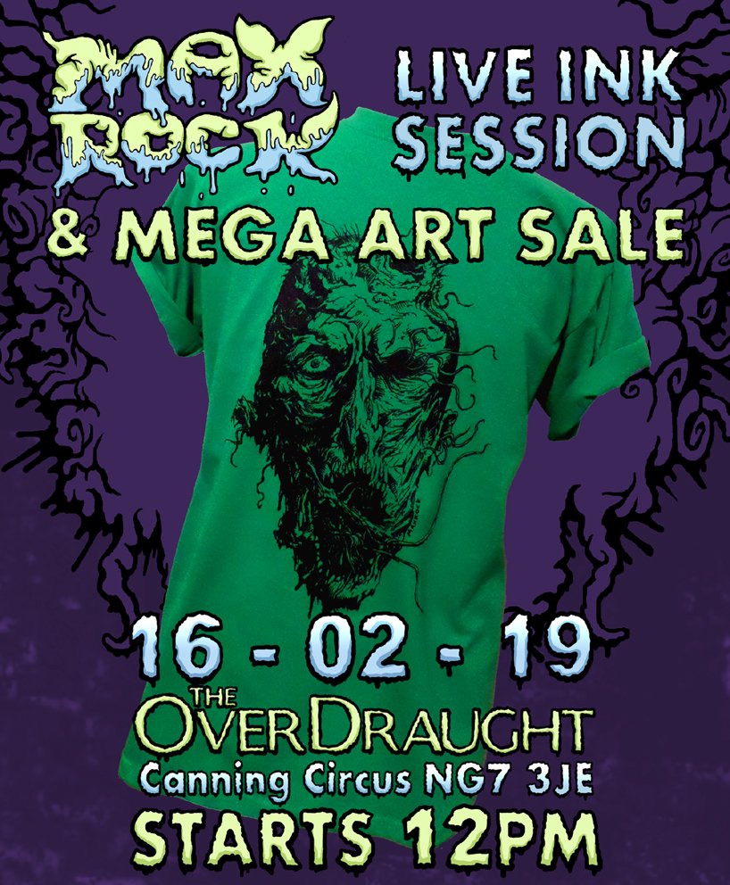 This handsome chap is just one of the t shirt designs I'll have on sale at The OverDraught on 16th February. Starts 12pm. There will plenty more different stuff available on the day, come and get a bargain!